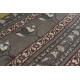 shop dabu hand block printed cotton saree - Lotus Printed in Grey Color