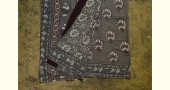 shop dabu hand block printed cotton saree - Lotus Printed in Grey Color