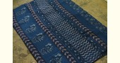 shop Dabu Block Printed Cotton Saree in Indigo Color