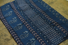 Saanjhh . साँझ | Dabu Block Printed Cotton Saree in Indigo Color