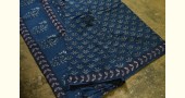 shop Dabu Block Printed Cotton Saree in Indigo Color