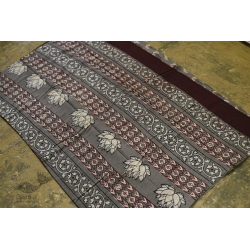 Saanjhh . साँझ | Block Printed Cotton Dabu Saree - Brown 