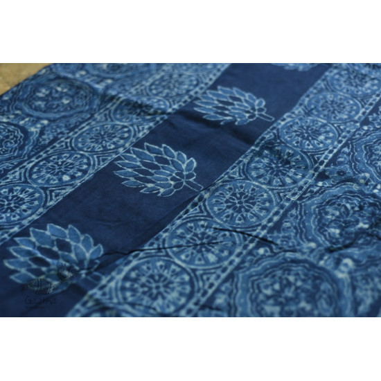 shop Dabu  Block Print - Chanderi Indigo Saree