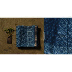 Saanjhh . साँझ | Dabu  Block Print - Maheshwari Indigo Saree