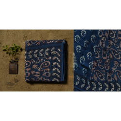 Saanjhh . साँझ | Dabu Block Printed Indigo Cotton Saree 