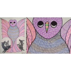 Gond Art | An Owl (15"x 22")