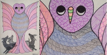Gond Art | An Owl (15"x 22")