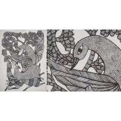 Gond Art | Bird (14"x15")