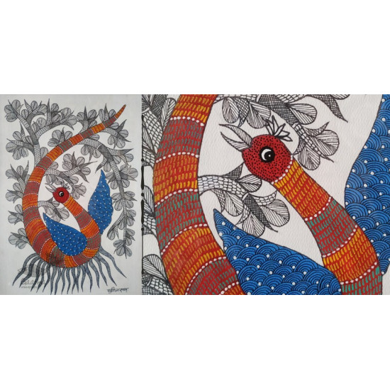 Gond art india - Peacock 