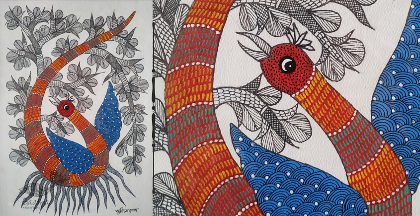 Gond art india - Peacock 