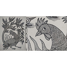 Gond Art | Rooster (14"x15")