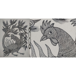 Gond Art | Rooster (14"x15")