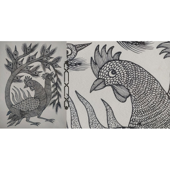 Gond art- rooster