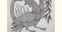 Gond Art | Rooster (14"x15")
