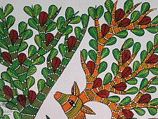 Gond Art | Parrot (14"x15")