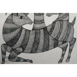 Gond Art | Three Deeres (14"x15")