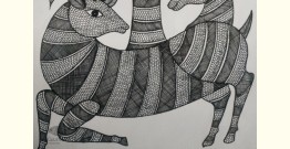 Gond Art | Three Deeres (14"x15")