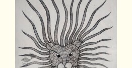 Gond Art | Lion (14"x15")