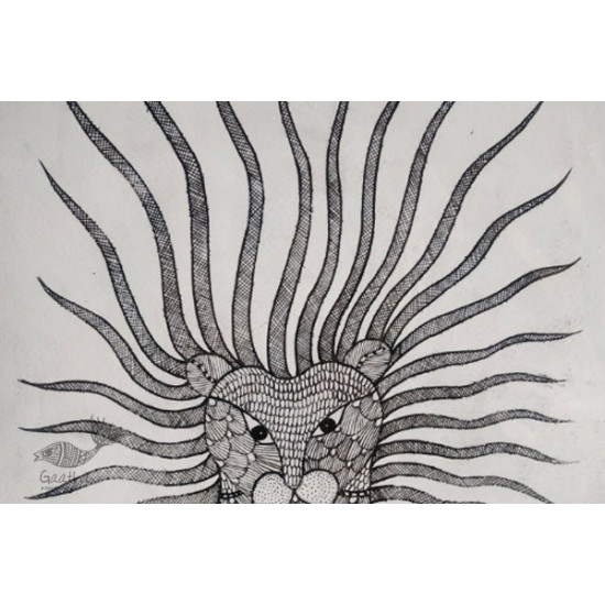 Gond art india- lion