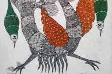 Gond Art | Peacock & Birds (14"x15")