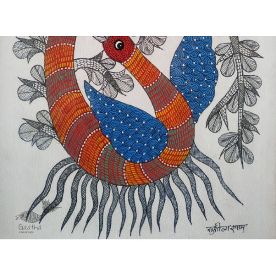 Gond art india - Peacock 