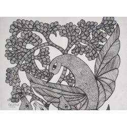 Gond Art | Bird (14"x15")