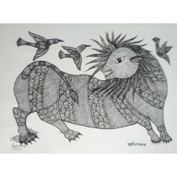 Gond Art | Gond Tribe Art (14"x15")