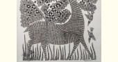Gond art india - hand painted gond  deer painting 