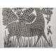 Gond art india - hand painted gond  deer painting 