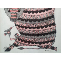 Gond Art | Cow (14"x 22")