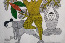 Gond Art | Yoga (15"x 22")