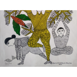 Gond Art | Yoga (15"x 22")