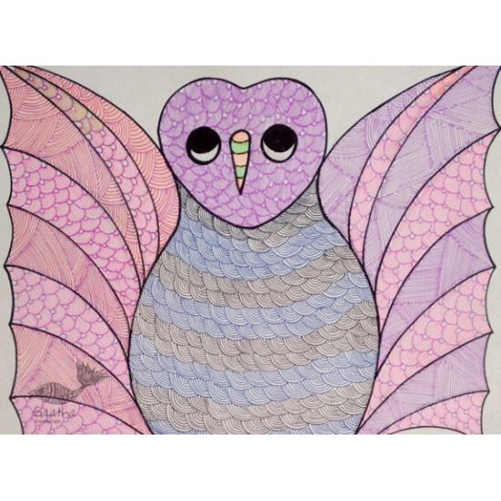 Gond Painting - indian art - owl