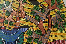 Gond Art ~ Hand Painted Gond Painting - A Bull
