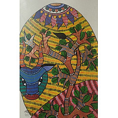 Gond Art ~ Hand Painted Gond Painting - A Bull