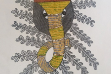 Gond Art ~ Hand Painted Gond Painting - Ganesh