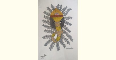 Gond Art ~ Hand Painted Gond Painting - Ganesh