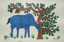 Gond Art ~ Hand Painted Gond Painting - Deer