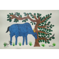 Gond Art ~ Hand Painted Gond Painting - Deer