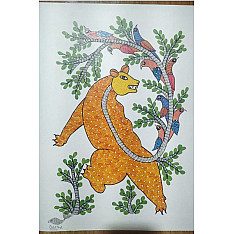 Gond Art ~ Hand Painted Gond Painting - Bear