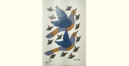 Gond Art ~ Hand Painted Gond Painting - Flying Birds