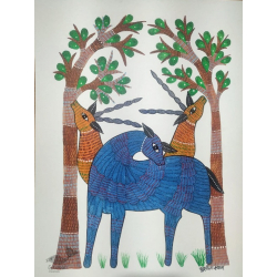 Gond Art ~ Hand Painted Gond Painting - Wall Hanging