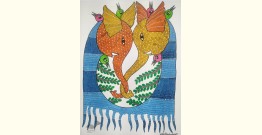 Gond Art ~ Hand Painted Gond Painting - Two Elephants