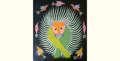Gond Art ~ Hand Painted Gond Painting - Tiger