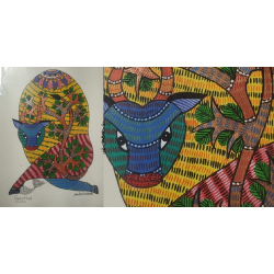 Gond Art ~ Hand Painted Gond Painting - A Bull