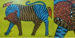 Gond Art ~ Hand Painted Gond Painting - A Tiger
