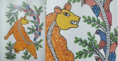 Gond Art ~ Hand Painted Gond Painting - Bear