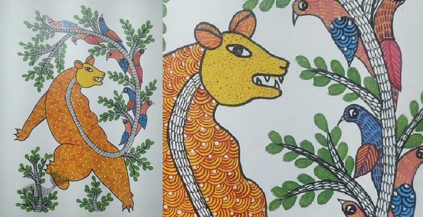Gond Painting - indian art Bear
