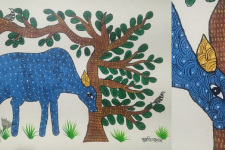 Gond Art ~ Hand Painted Gond Painting - Deer