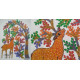 Gond Painting - indian art Deer Under The Tree